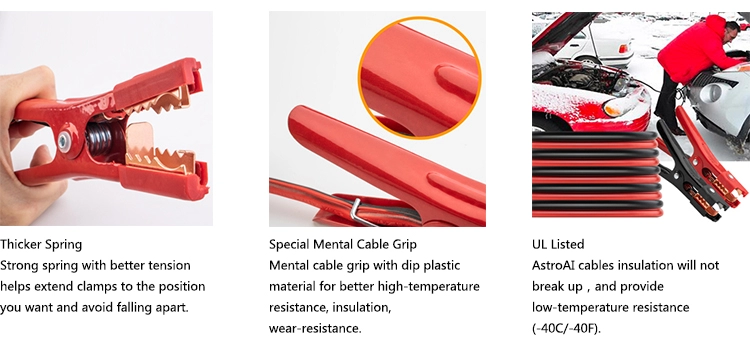 Calibre 20Ft de AstroAI Jumper Cables Booster Cable 4 resistentes, para o acionador de partida do salto do carro da emergência