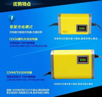 carregador de bateria acidificada ao chumbo esperto do carregador de bateria acidificada ao chumbo de 12V 2A 3A 5A